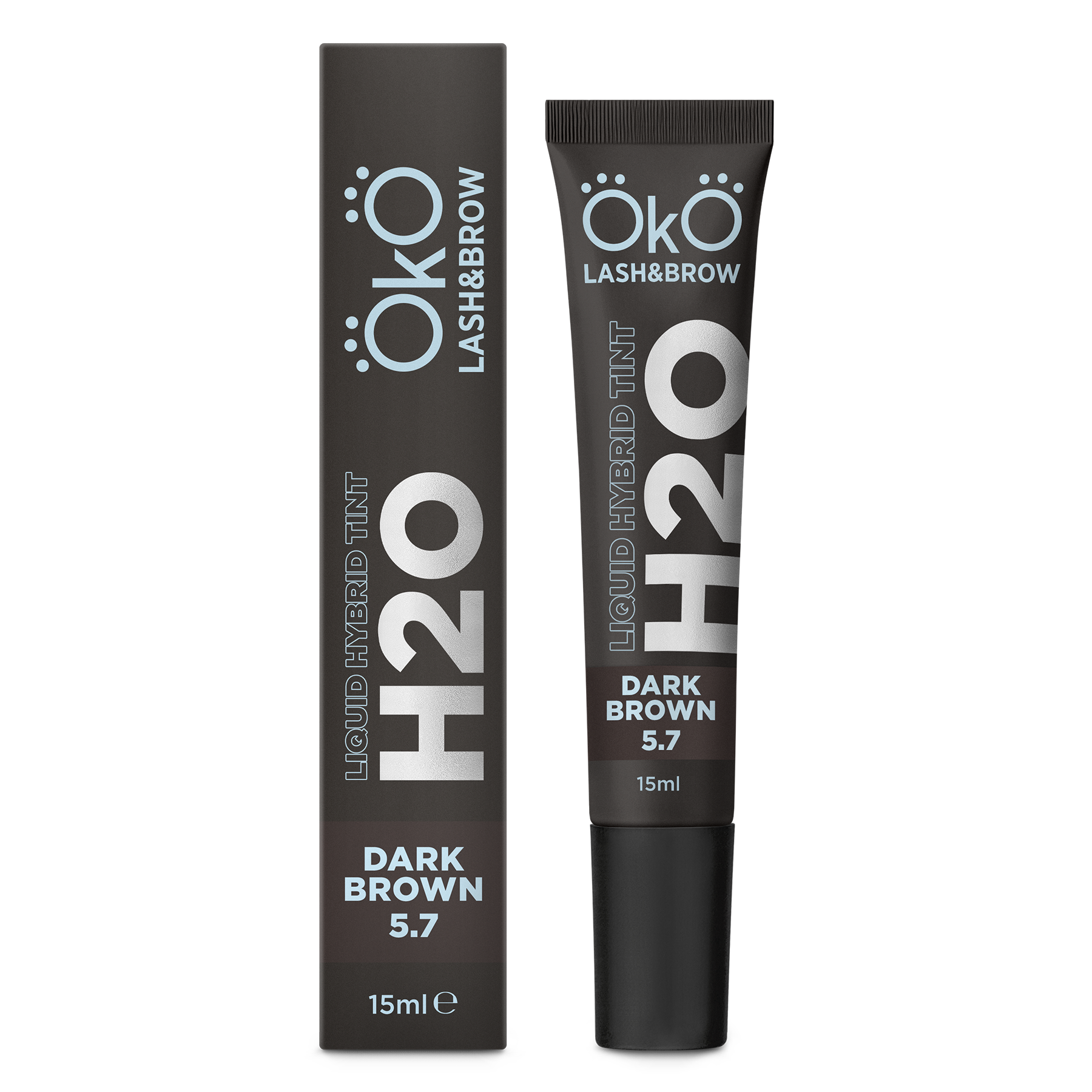 ÖkÖ lash & brow Liquid Hybrid tint H2O DARK BROWN 15ml