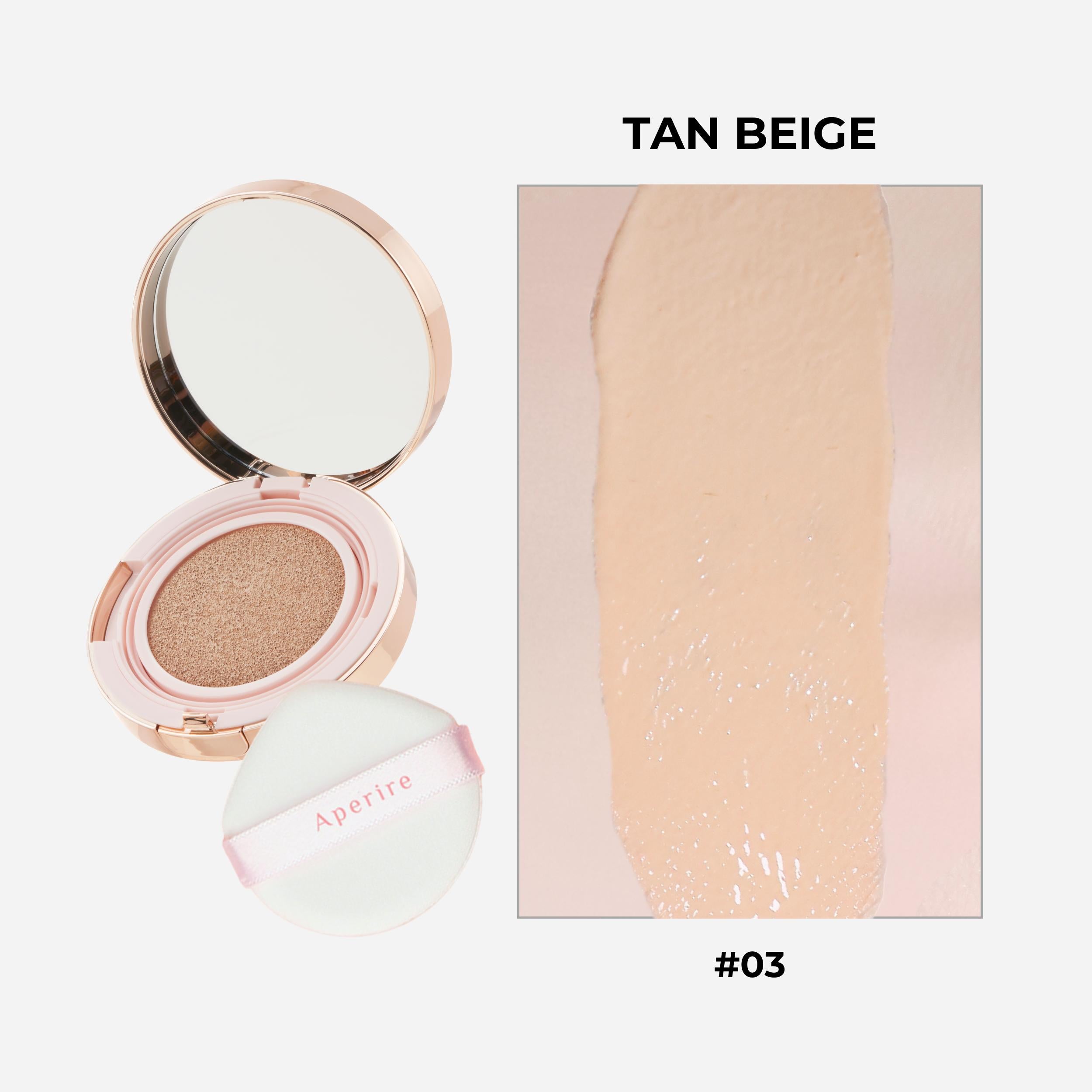 Aperire Day Dream Cover Cushion 03 Tan Beige + Refill – Value Pack – SPF50+ PA++++ – 2 x 13 g