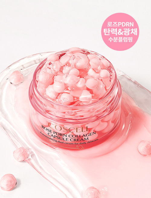 COSCELL Rose PDRN Collagen Capsule Cream K-Beauty