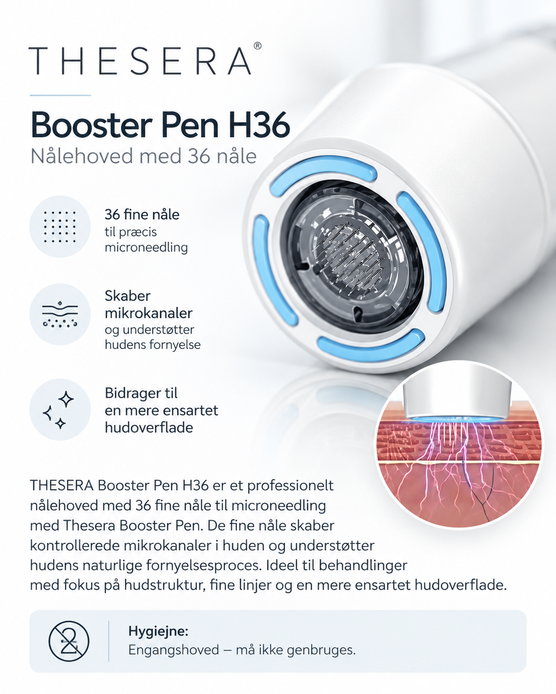 THESERA Booster Pen H36 – Professionelt nålehoved med 36 nåle (b2B)