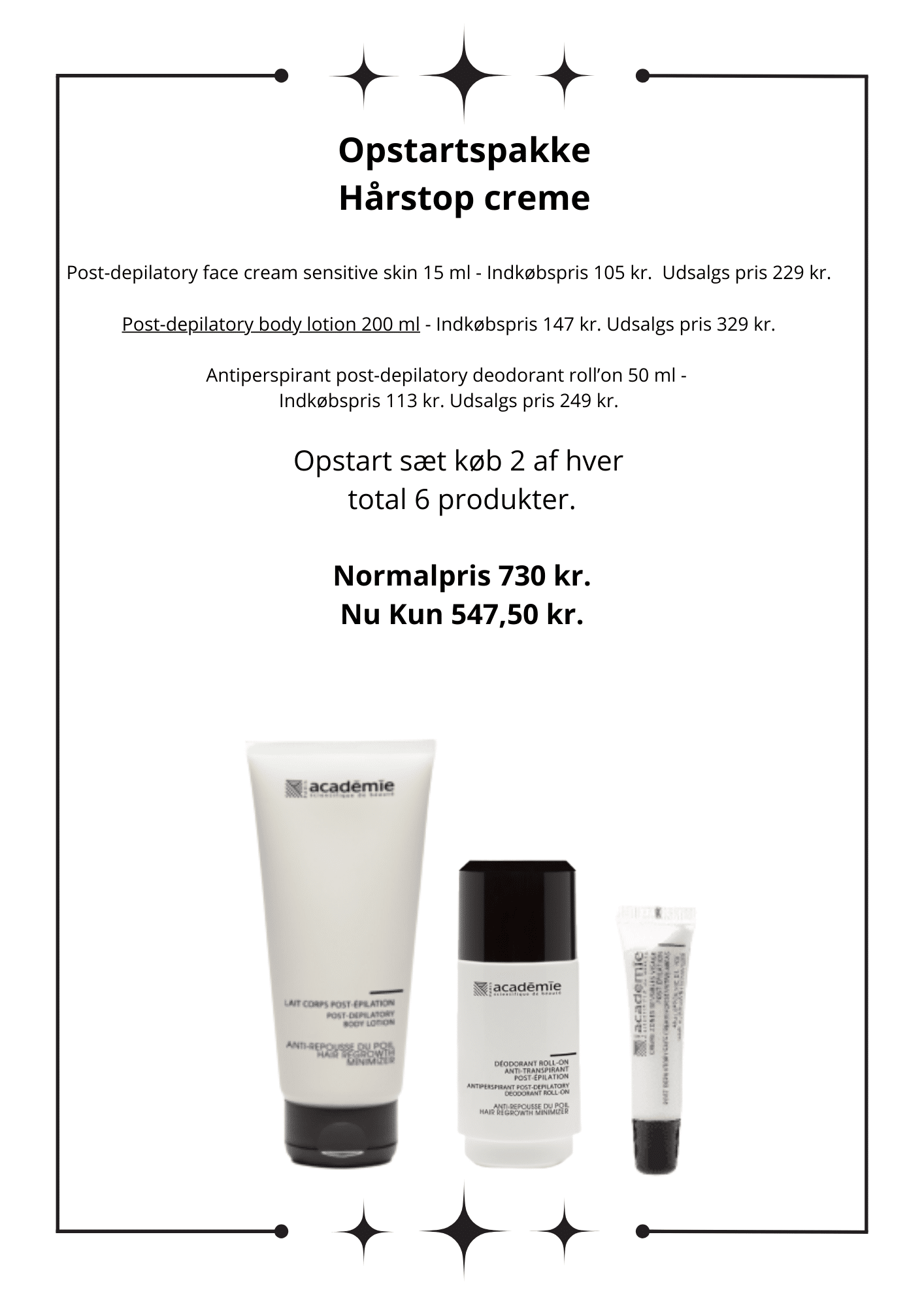 b2b Opstartspakke Hårstop creme